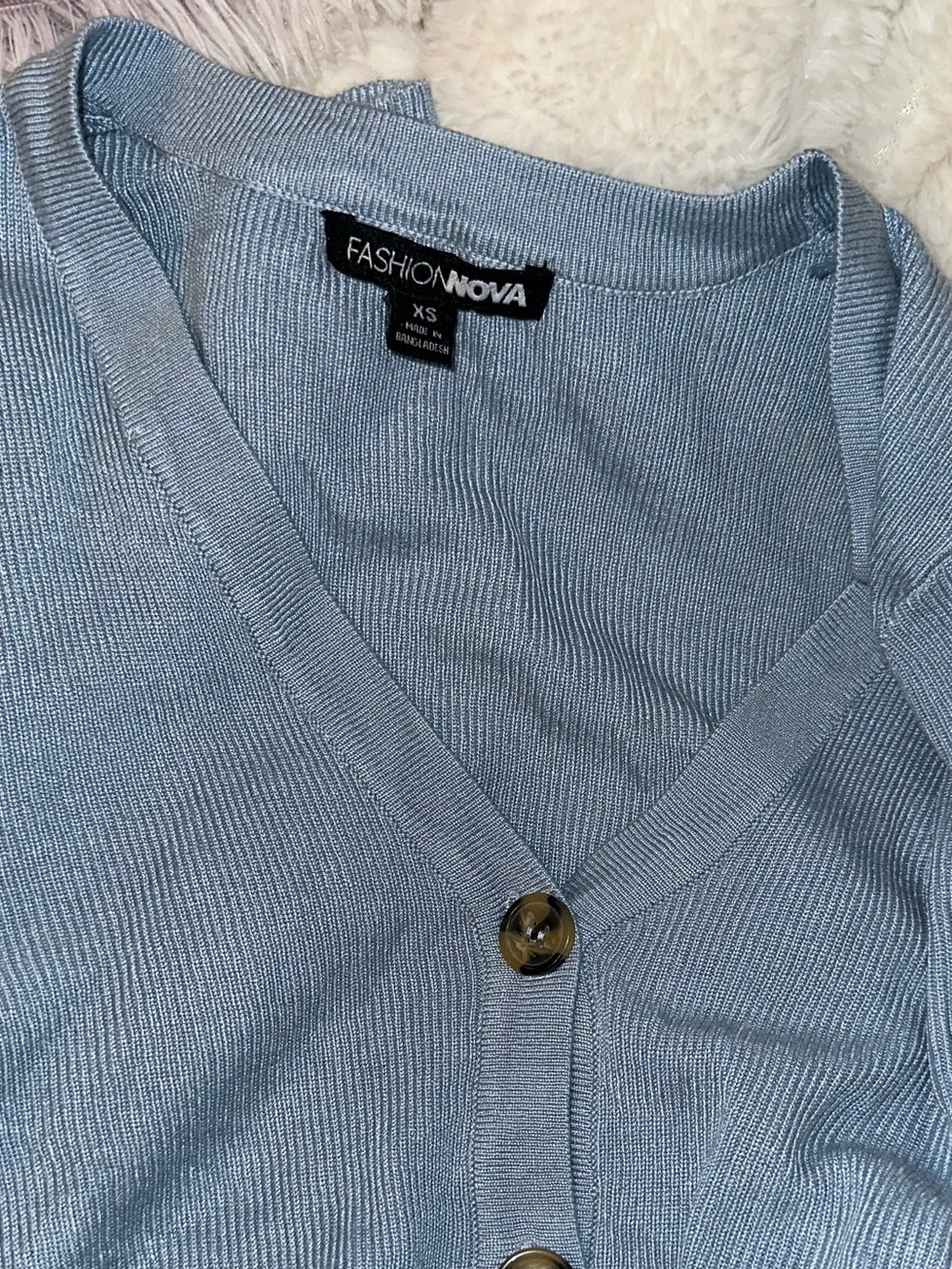 Dolls Light Blue Button-Front Cardigan Sweater - Picture 5 of 5